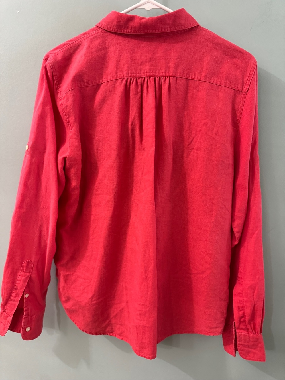 Lauren Ralph Lauren Coral Linen Button-Up Shirt - Picture 2 of 4